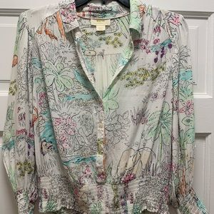 Anthropologie Maeve Paint by Numbers Blouse